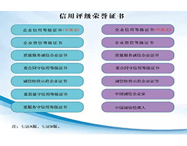 信用評級榮譽(yù)證書